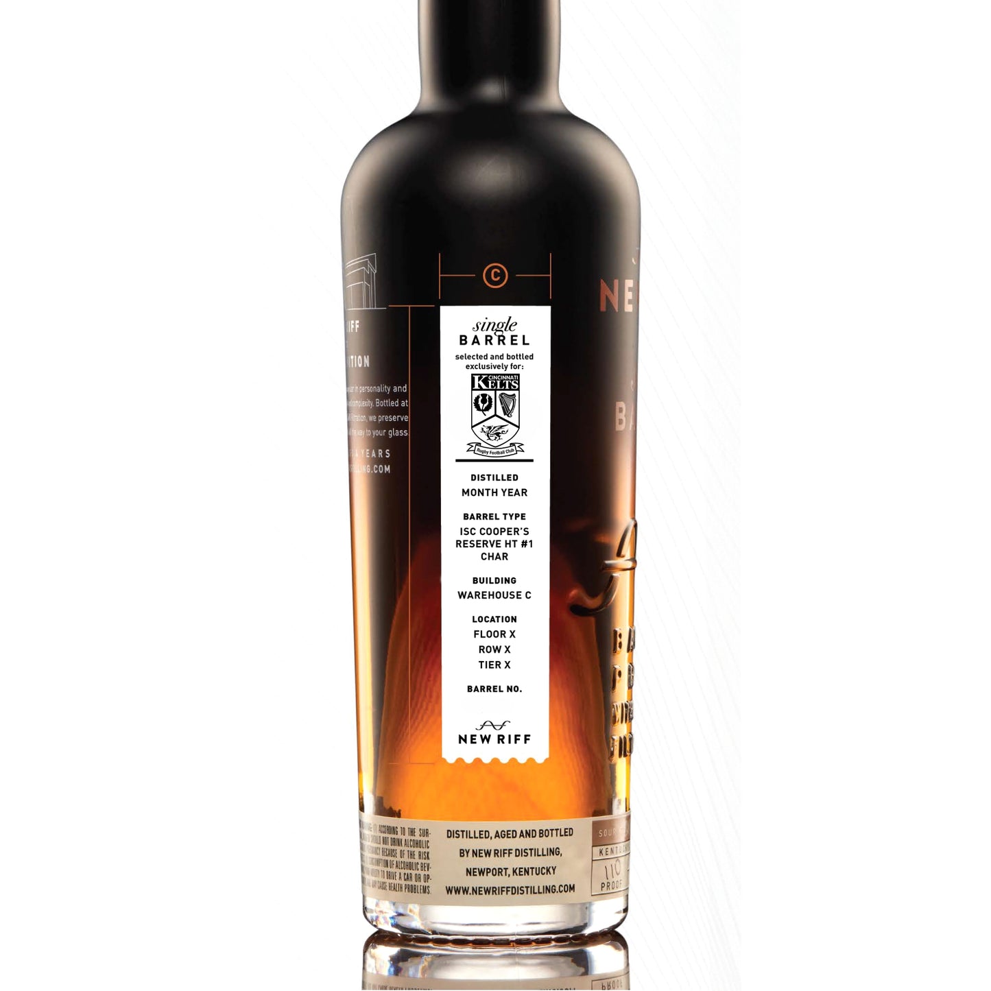 New Riff Single Barrel Bourbon / Cincinnati Kelts Rugby Football Club